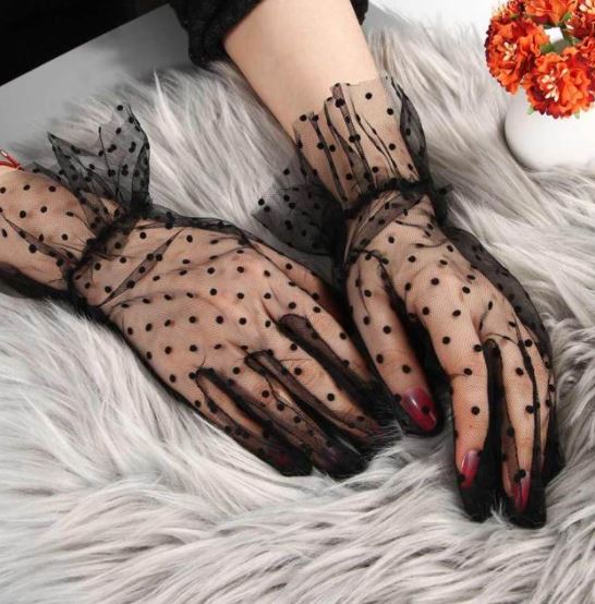 Lace Sunscreen Spots Cycling Dress Short Thin Mesh Lace Wedding Gloves