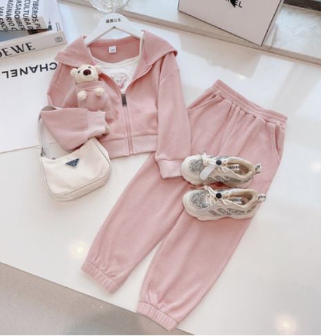 Girls' suit autumn clothes 2021 new Korean version of the big kids Korean sports two-piece children's casual trousers jacket