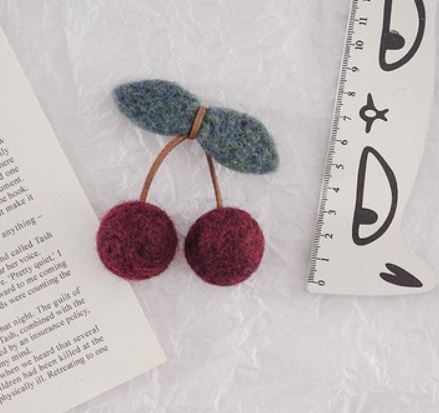 Brooch new handmade wool felt exquisite foreign style cherry brooch dress sweater perfect match