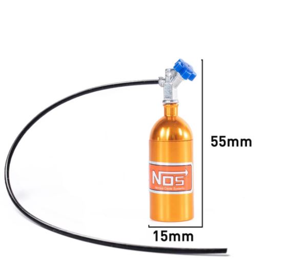 Metal Simulated NOS Nitrogen Bottle With Hose For 1/10 RC Crawler Car TRX4 Defender Bronco RC4WD D90 D110 Axial Scx10 90046