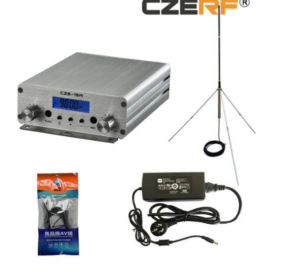 CZE-15A For Drive-in Church Cinema 15W FM Transmitter Wireless Broadcast Stereo Station Long Range