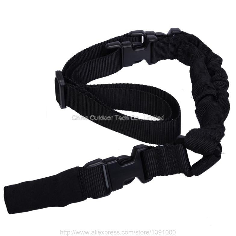 Stronger Quick Release Tactical 1 Point Gun Sling Adjustable Bungee Rifle Shoulder Sling QD Metal Buckle Carbine Airsoft M4 AR15