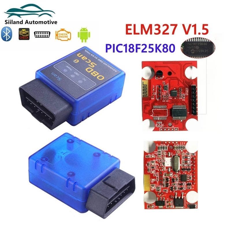 VGATE ELM327 V1.5 with BT Chip PIC18F25K80 elm 327 1.5 Work for Android Windows System OBD Scanning Car Diagnostic Scanner