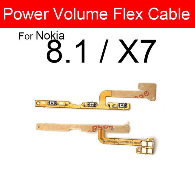 Volume&Power Side Button For Nokia 6 6.1 6.2 7 7.1 7.2 8 8.1 X7 X6 Plus 2017 2018 On/off Power Volume Control Flex Cable Parts