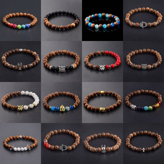 Wholesale Lots 15 Pcs Mixed Bracelets Natural Stone Stretch Women Men Bracelets