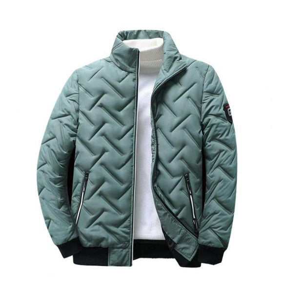 Autumn Men Cotton Padded Jacket Korean Fashion Streetwear Casual Jacket Men Fashion Clothing 2022 T Pattern Stand Collar Coats