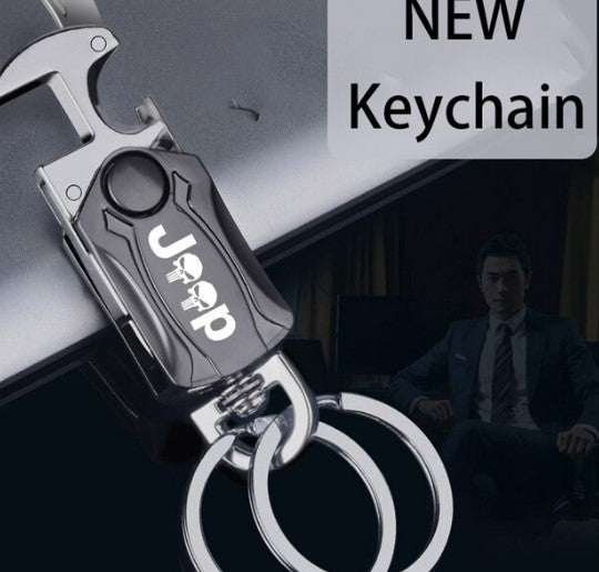 Beer Bottle Opener Keychain Men Fashion Zinc Alloy Key Ring Car Play Keyring for Jeep Renegade Compass Patriot Car accessories