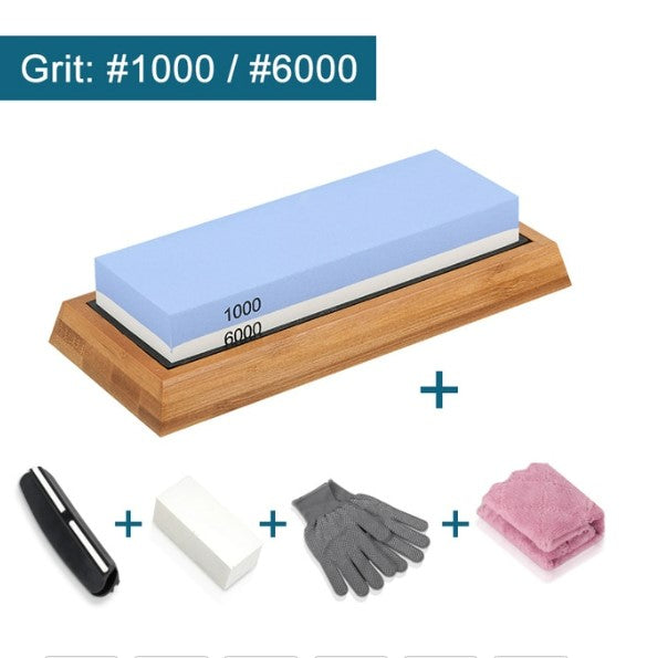 Knife Sharpener Whetstone Dual Side Kitchen Sharpening Stone Grindstone Oilstone 240 400 600 800 1000 6000 Grit Honing Set