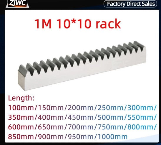 1M 1Mod 10*10 100mm 350mm 400mm 450mm 500mm 550mm 600mm-1000mm cnc small micro worm gear rack linear rail for cnc milling router