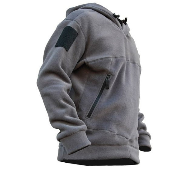 Men's Fleece Tactical Hooded Sweatshirts Autumn Winter Warm Windproof Jackets Casual Outdoor Training Military TAD Coats Male