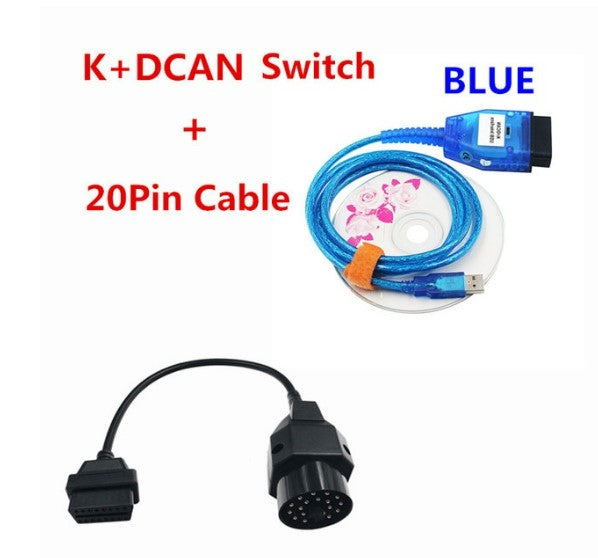 Quality Cable for BMW K DCAN Switch K+DCAN in pa OBD2 Diagnostic Cable USB Interface 20Pin Cable OBD2 Diagnostic Scanner FT232RL