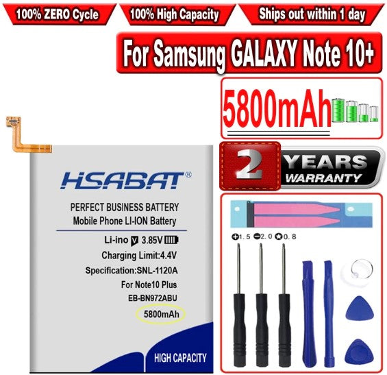 HSABAT 5800mAh EB-BN972ABU Battery For Samsung GALAXY Note 10+ Note10Plus Note 10 Note10+ Plus SM-N975F SM-N975DS