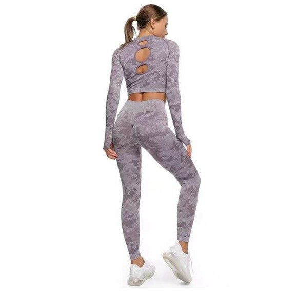 2021 New Tie Dyeing Seamless Yoga Set Gym Fitness Two Piece Set Women Clothing Workout High Waist Sexy Back Leggings Sportswear