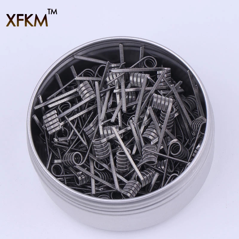 XFKM 50/100 pcs twisted Fused Hive clapton coils premade wrap Alien Mix twisted Quad Tiger Heating Resistance rda coil