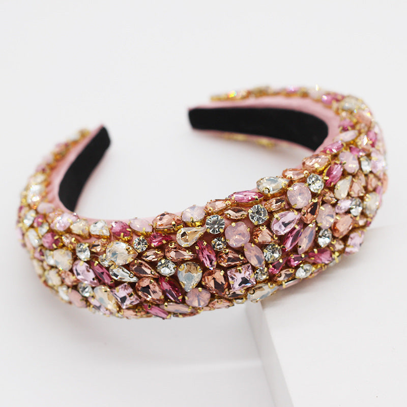 Baroque Headband Geometric Wide Side Full Diamond