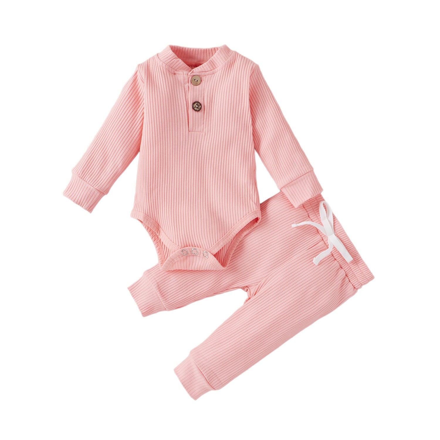 Boys And Girls Stand-up Collar Jumpsuit Long-sleeved Romper Trousers Two-piece Set