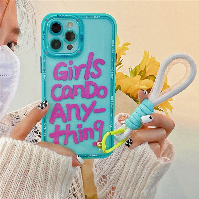 New Style Graffiti Personalized English Lanyard Phone Case