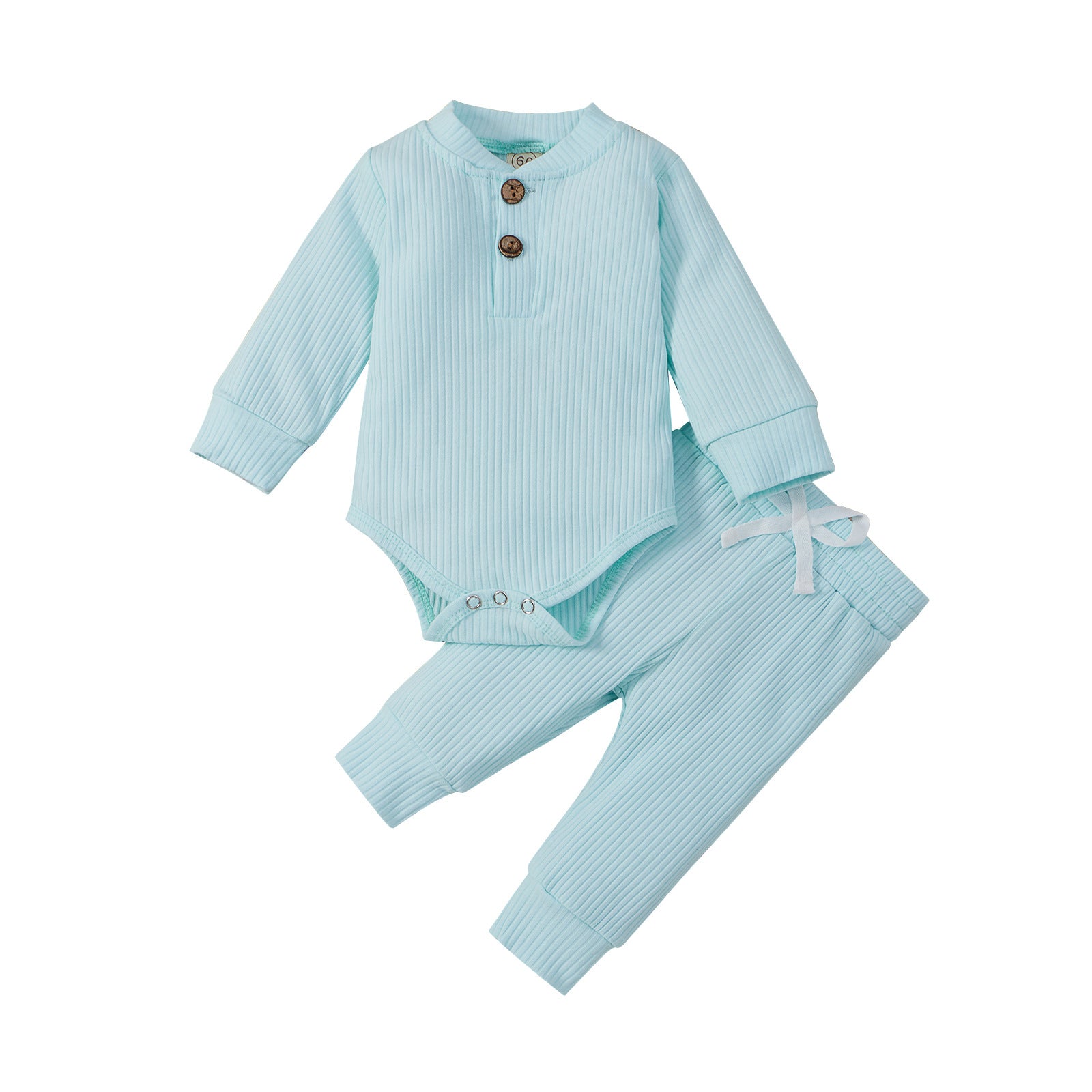 Boys And Girls Stand-up Collar Jumpsuit Long-sleeved Romper Trousers Two-piece Set