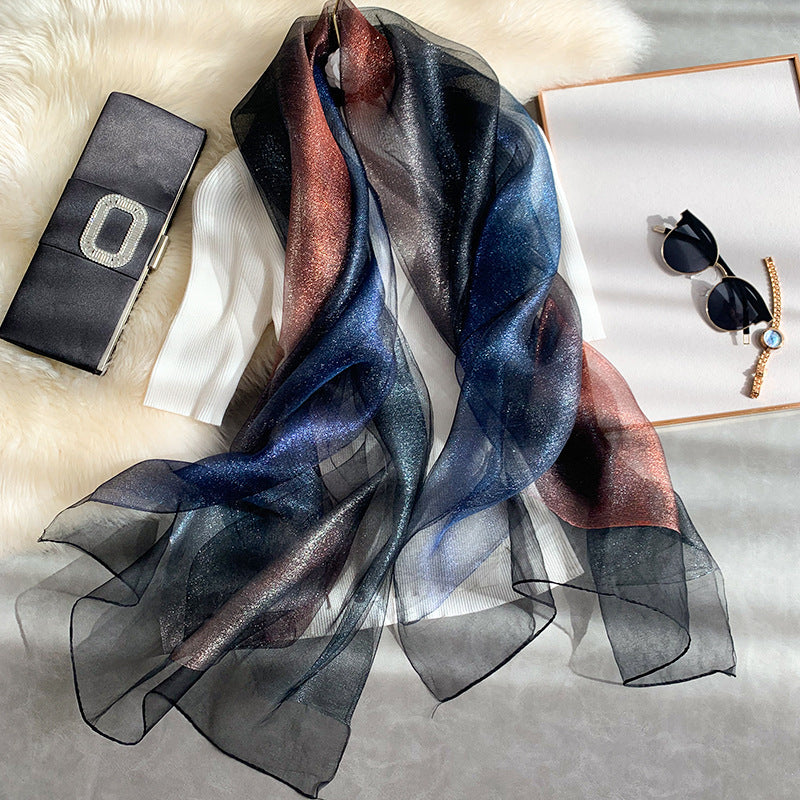 Women's Silk Gradient Warm Versatile Scarf