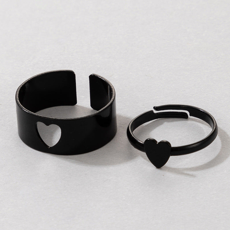 Butterfly Ring Set Creative Hollow Ins Personality Punk Style Couple Ring Pair Ring