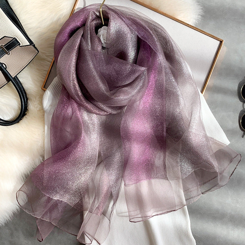 Women's Silk Gradient Warm Versatile Scarf