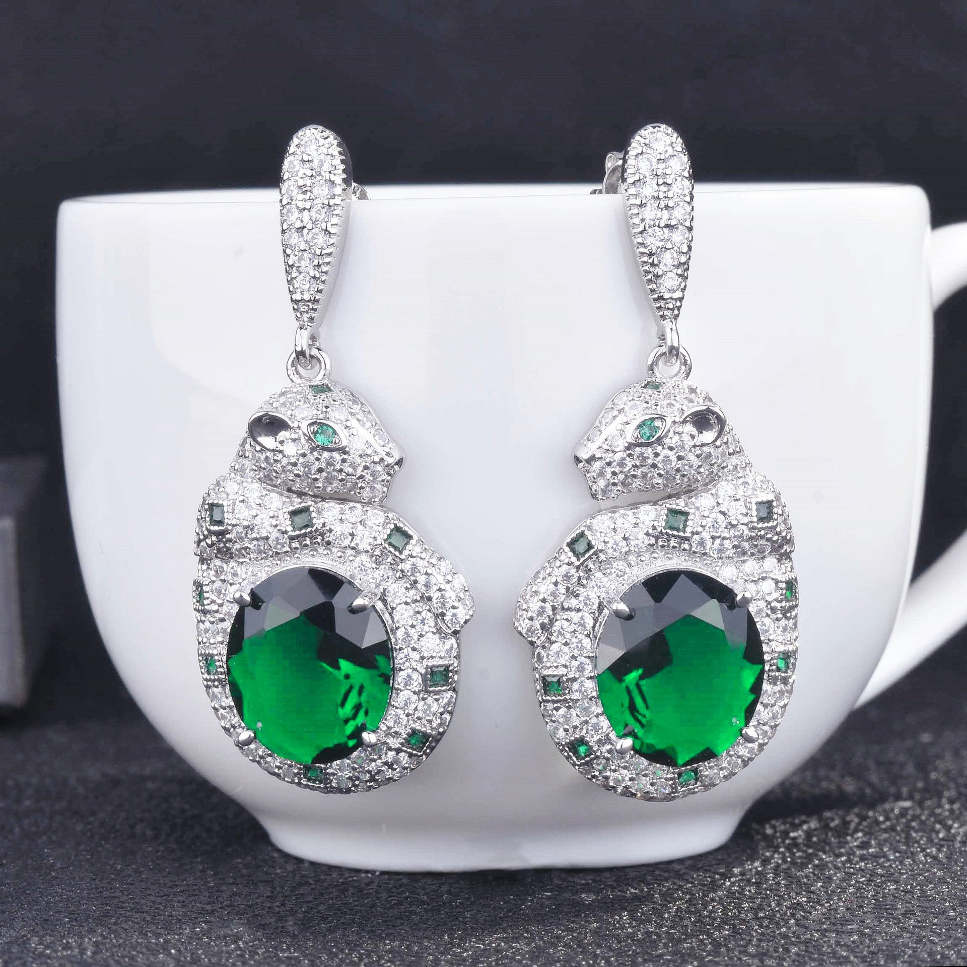 Gaoding Jewelry Royal Sapphire Emerald Leopard Set