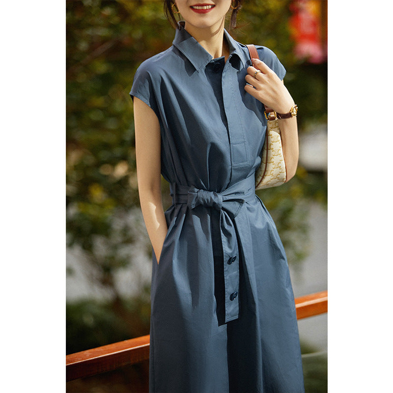 Ladies Cotton POLO Neck Short Sleeve Dress