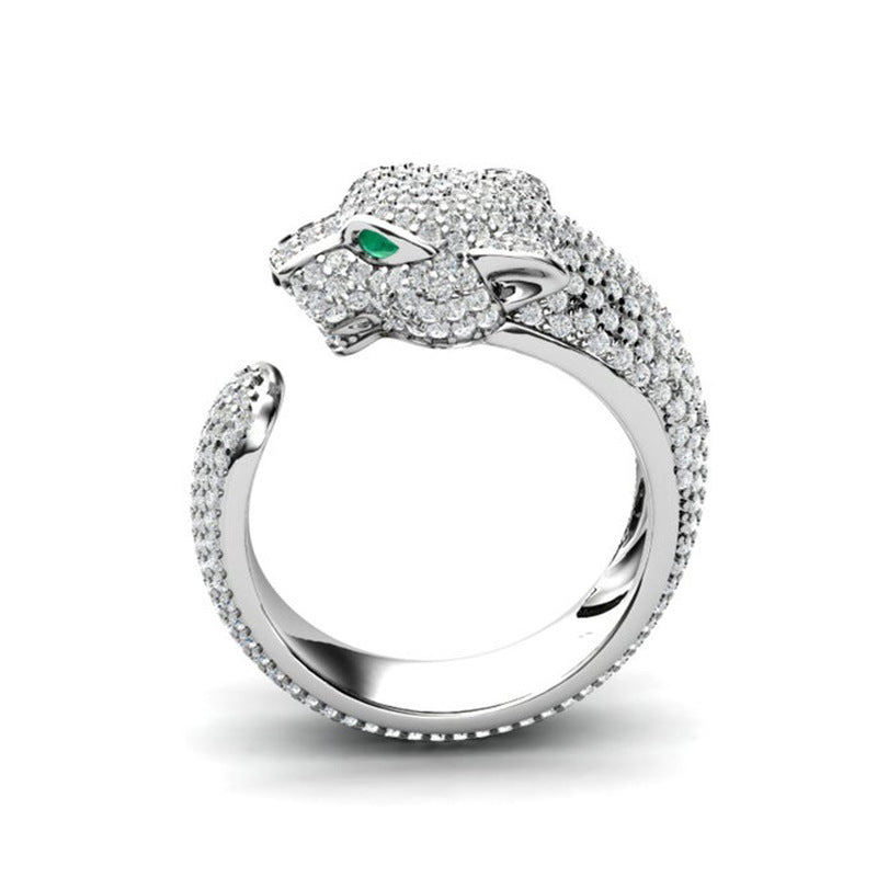 Leopard Head Diamond Ring Popular In Europe And America