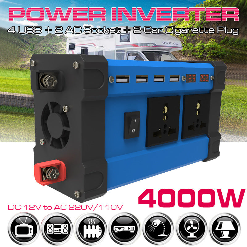 Converter 12V To 220V110V Smart LCD Dual Display