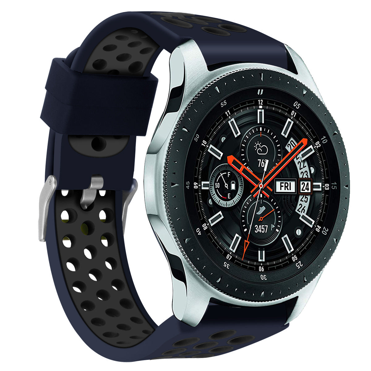 Straight Grain Silicone Sports Watchband Wristband