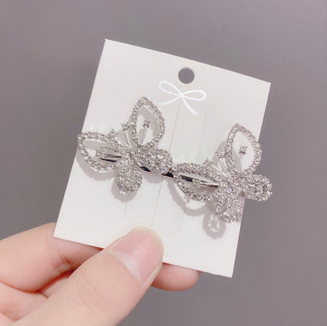 Bowknot Hairpin Bangs Headdress With Diamonds