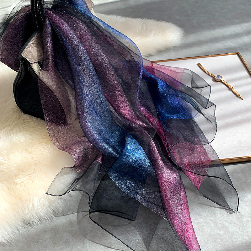 Women's Silk Gradient Warm Versatile Scarf