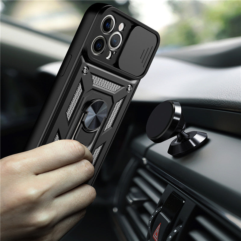 Sergeant Sliding Window Mobile Phone Case Anti-drop Magnetic Bracket