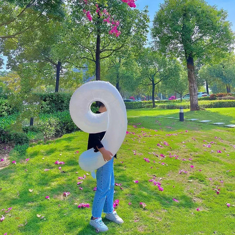 White Big Number Shot Ins Birthday Balloon Party Arrangement