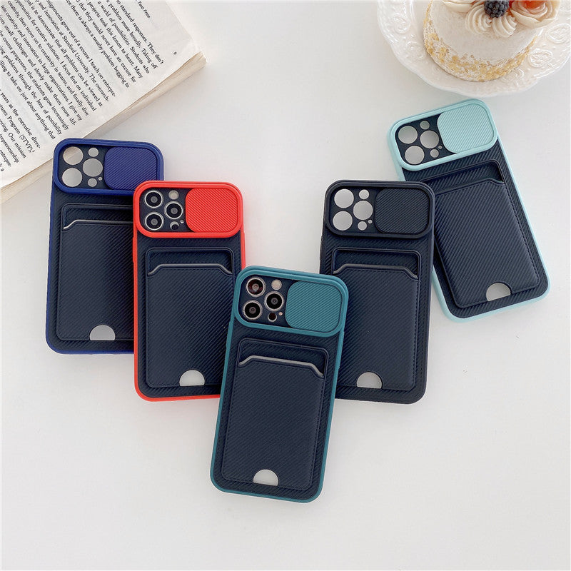 Sliding Lens Card Protective Sleeve Mobile Phone Case