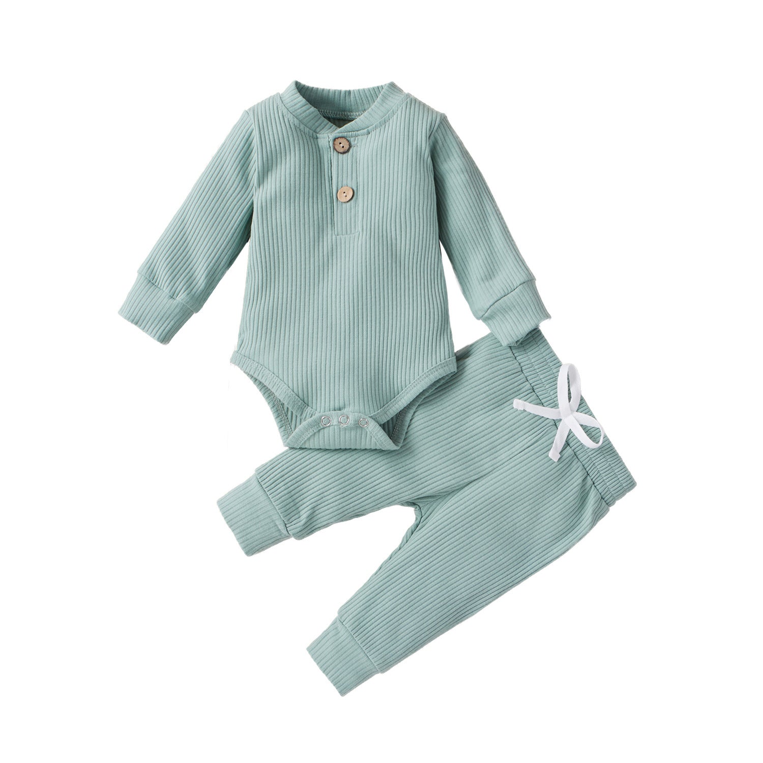 Boys And Girls Stand-up Collar Jumpsuit Long-sleeved Romper Trousers Two-piece Set