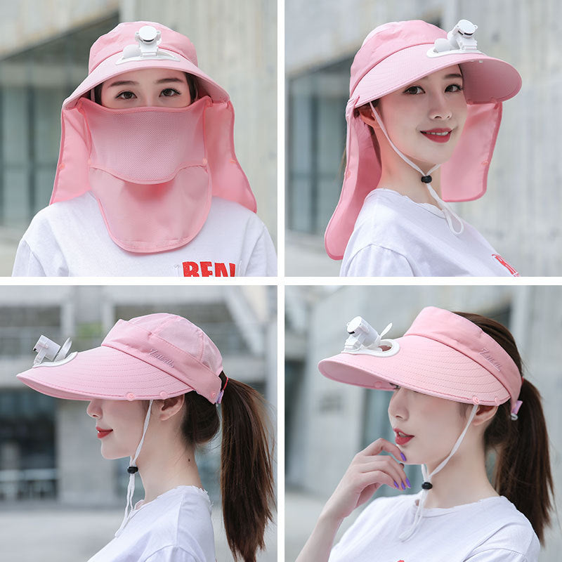 Women's Sun Hat UV Protection With Fan