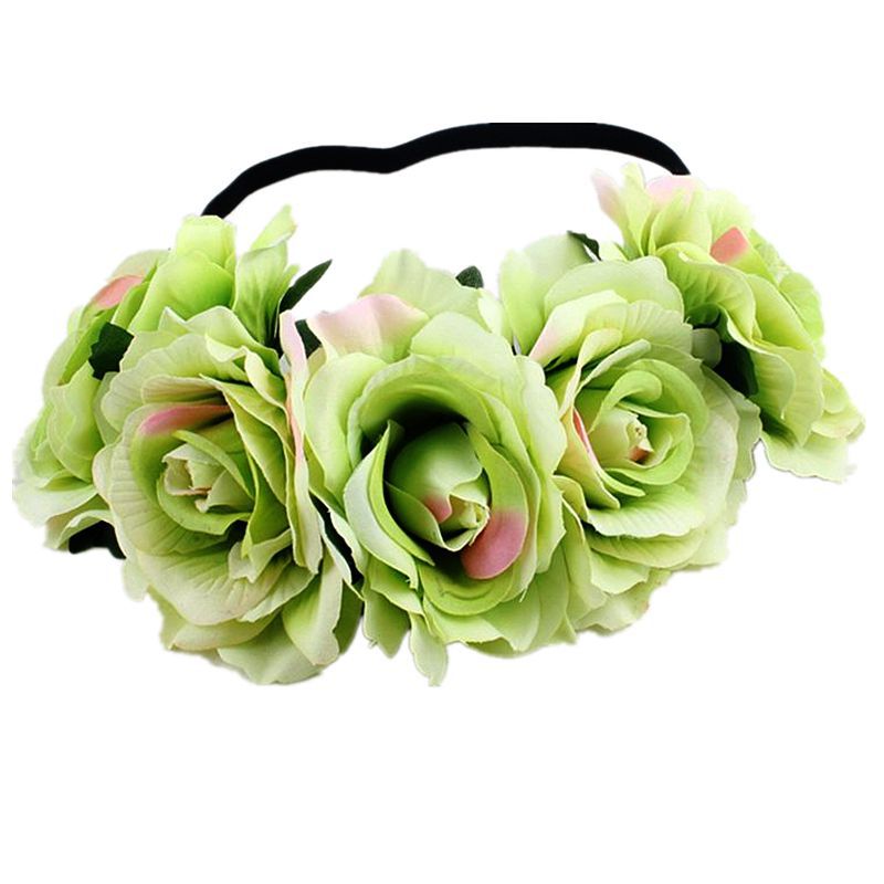 Europe And The United States 5 Red Roses Flower Headband Wreath Bridal Holiday Hair Accessories