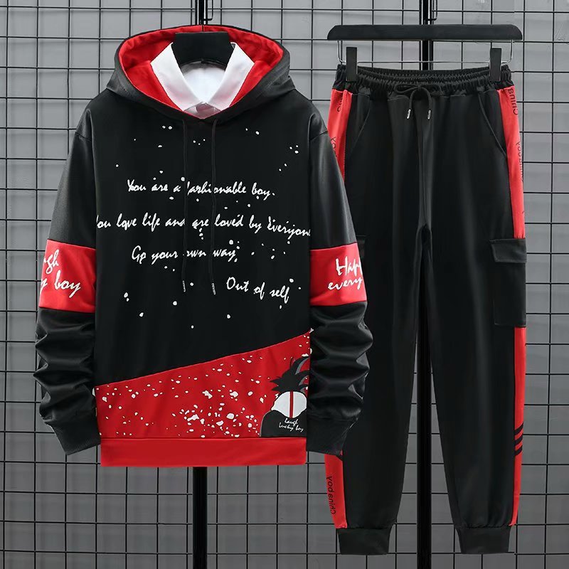 Loose Leisure Two-piece Sports Sweatshirt And Trousers