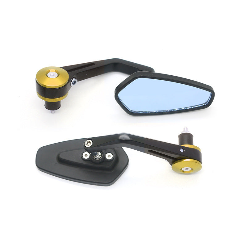 Motorcycle Modified Diamond-shaped Curved Bar Handlebar Rearview Mirror