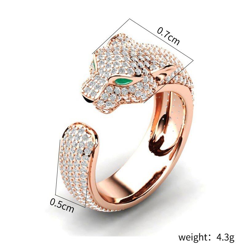 Leopard Head Diamond Ring Popular In Europe And America