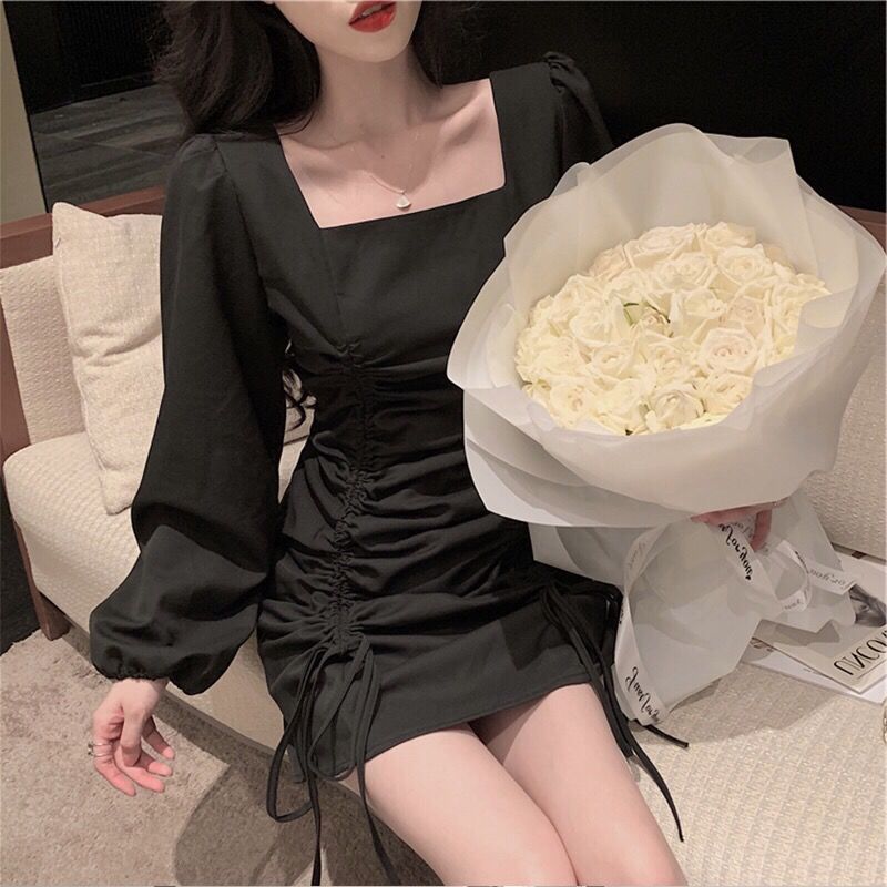 Fashion Plus Size Dress Slim Slimming Pleated Lace Puff Sleeve Short Skirt Female Trend