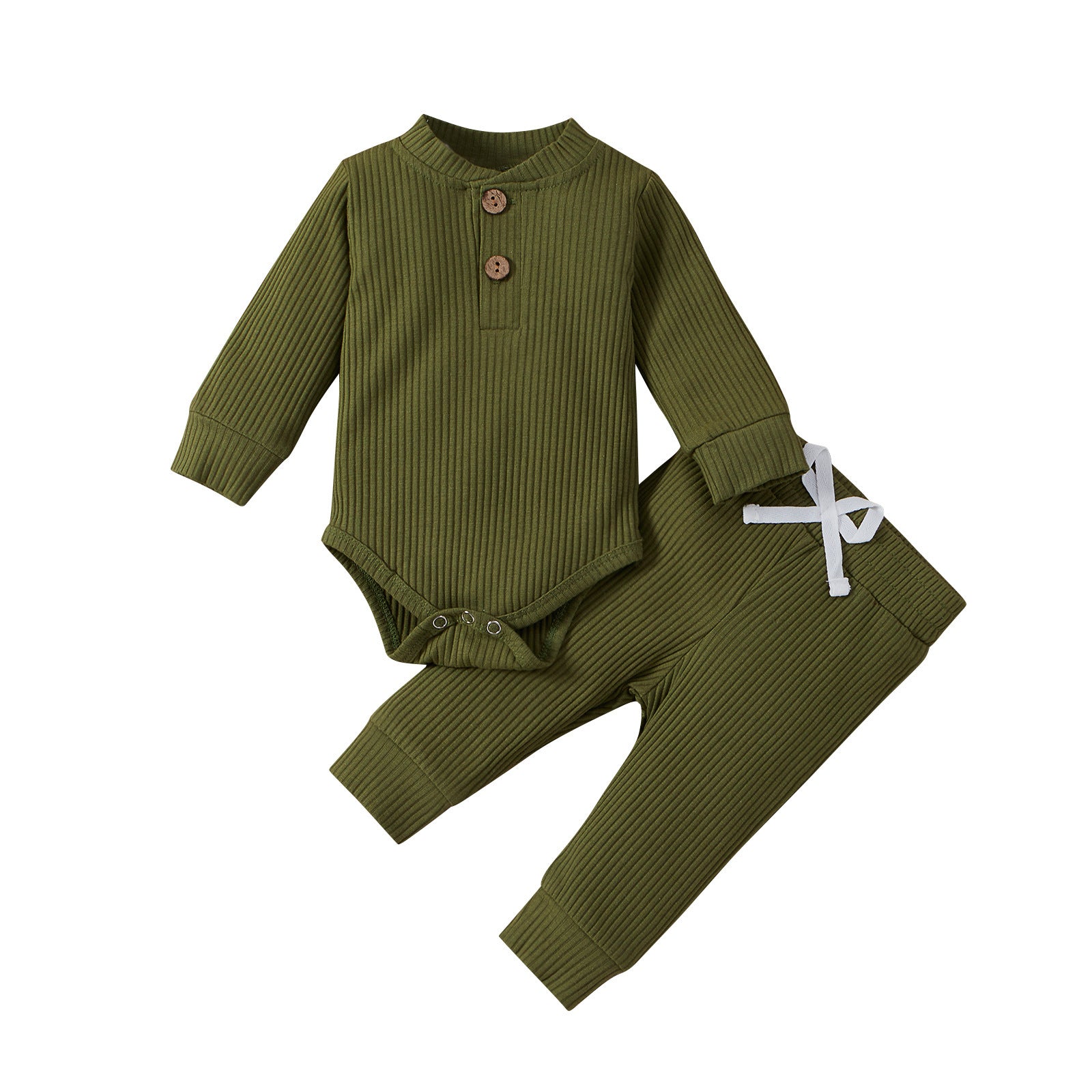 Boys And Girls Stand-up Collar Jumpsuit Long-sleeved Romper Trousers Two-piece Set