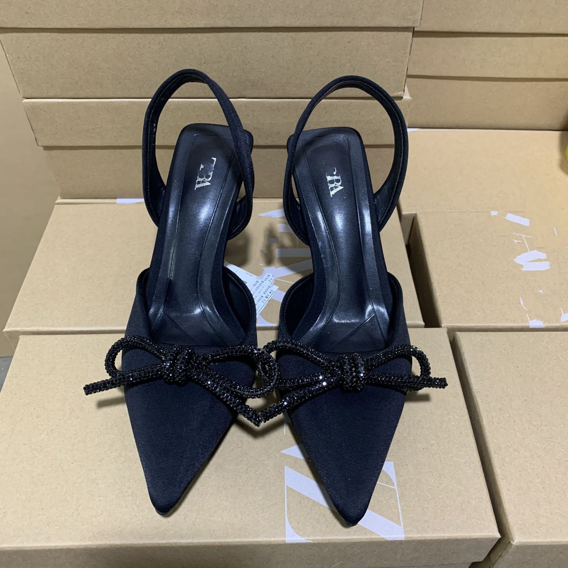 Women's High Heel Pointed Toe Bow Sandals