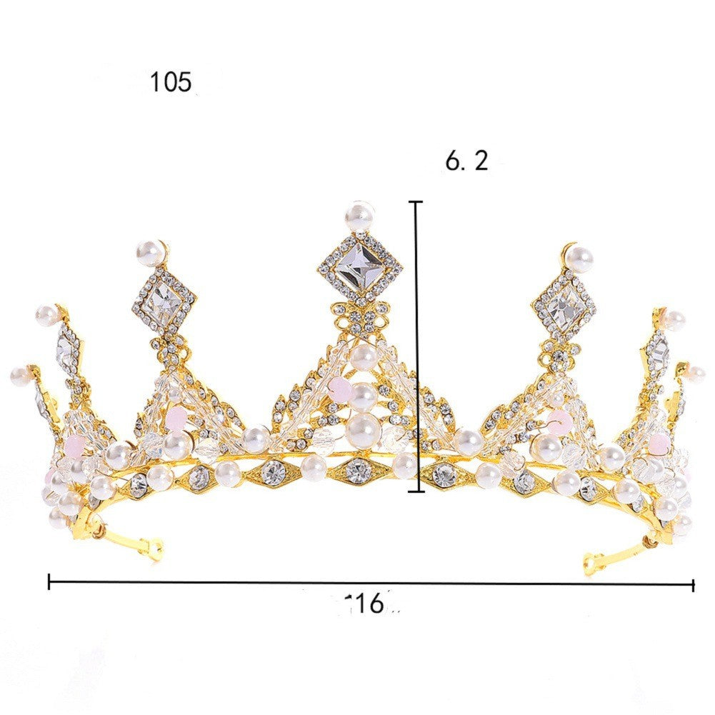 Korean Style Bridal Crown Earring Set