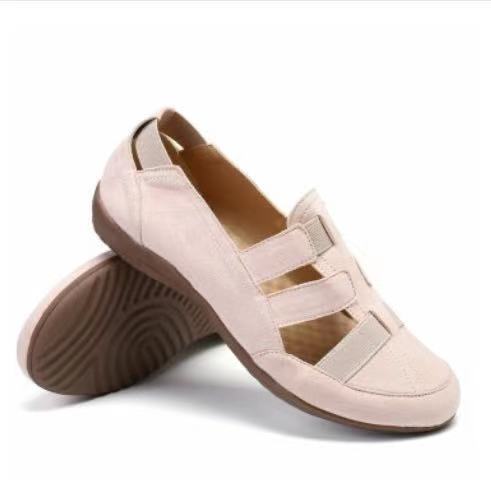 Baotou Flat T-shaped Hollow Casual Loafers Mother Shoes