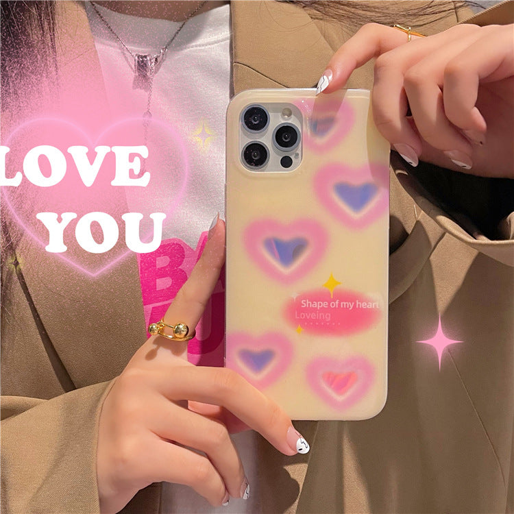 Laser Purple Love Mobile Phone All-inclusive Soft Case