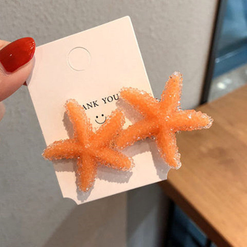 Spring New Crystal Starfish Hairpin