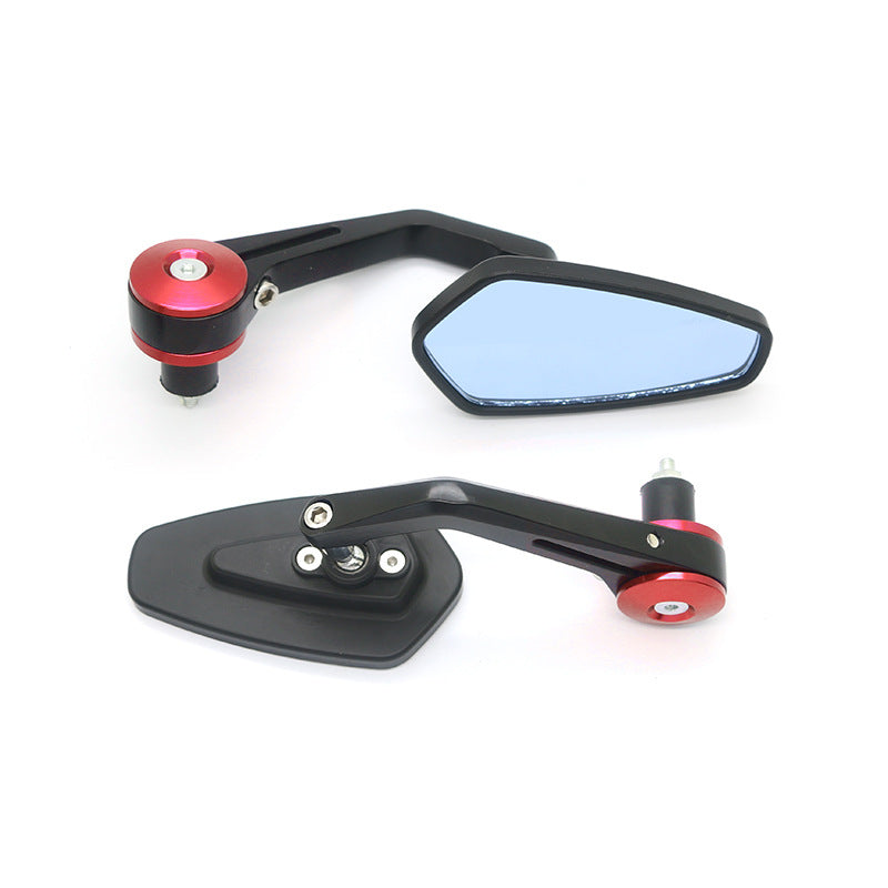 Motorcycle Modified Diamond-shaped Curved Bar Handlebar Rearview Mirror