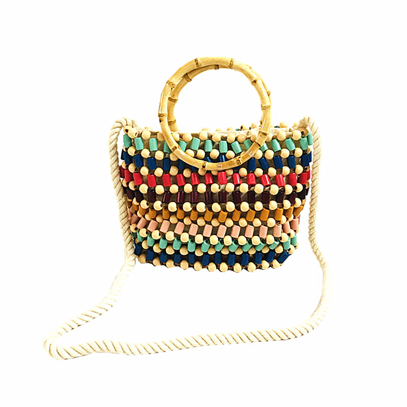 Women's Handmade Pearl Braided Shoulder Bag